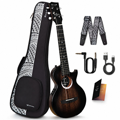 Enya EUT-MOON 5-STRING/BK/EQ Tenor Ukulele w/Gigbag Dahil